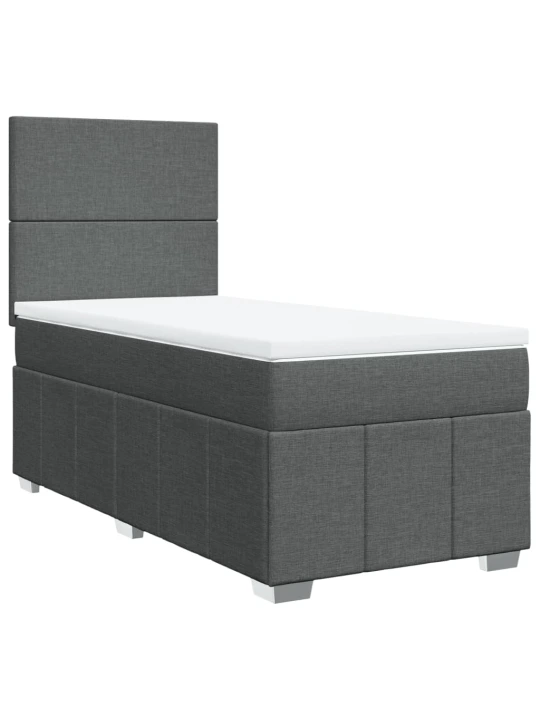 Box spring postel s matrací tmavě šedá 80 x 200 cm textil