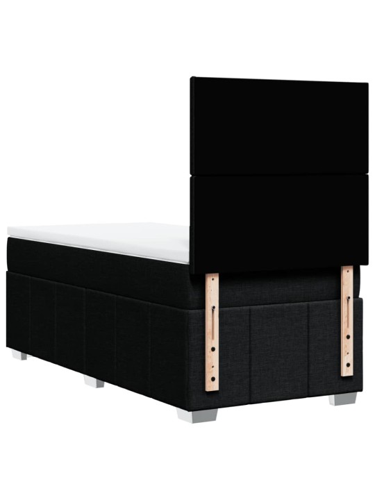 Box spring postel s matrací černá 80 x 200 cm textil