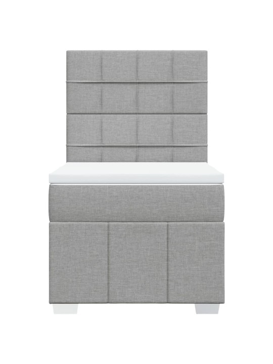 Box spring postel s matrací světle šedá 80 x 200 cm textil