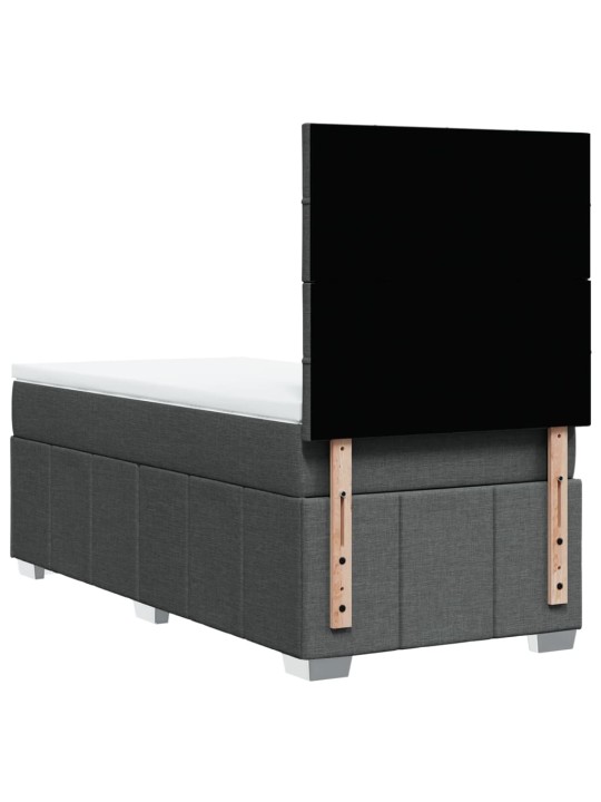 Box spring postel s matrací tmavě šedá 80 x 200 cm textil