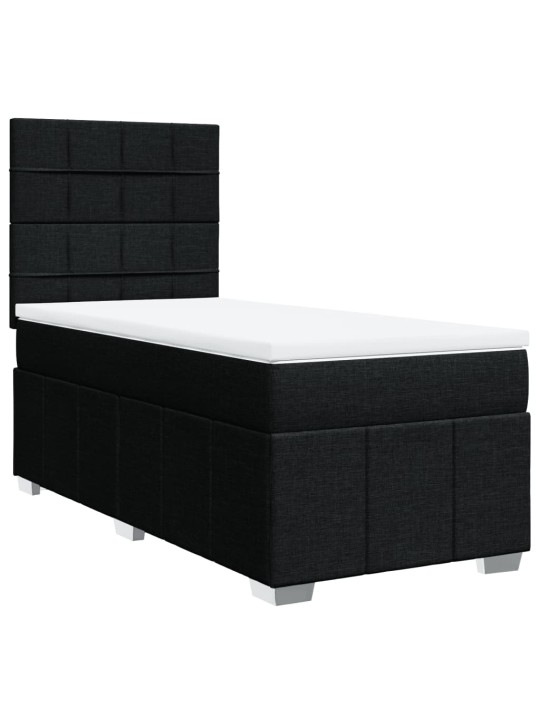 Box spring postel s matrací černá 80 x 200 cm textil