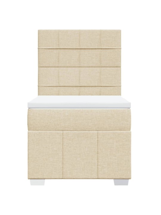 Box spring postel s matrací krémová 80 x 200 cm textil