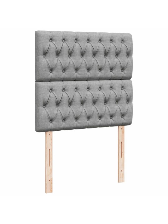 Box spring postel s matrací světle šedá 80 x 200 cm textil