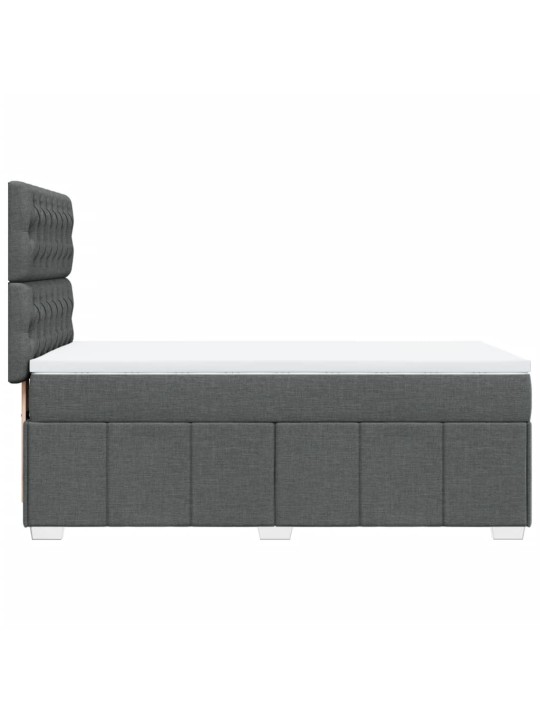 Box spring postel s matrací tmavě šedá 80 x 200 cm textil