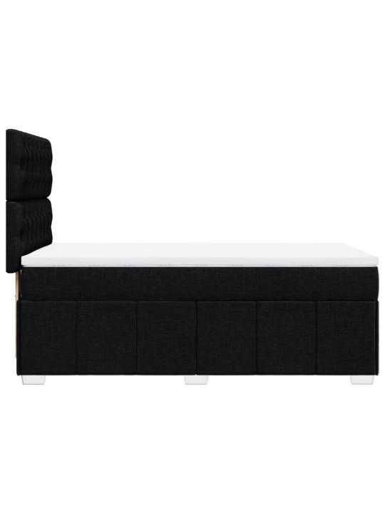 Box spring postel s matrací černá 80 x 200 cm textil