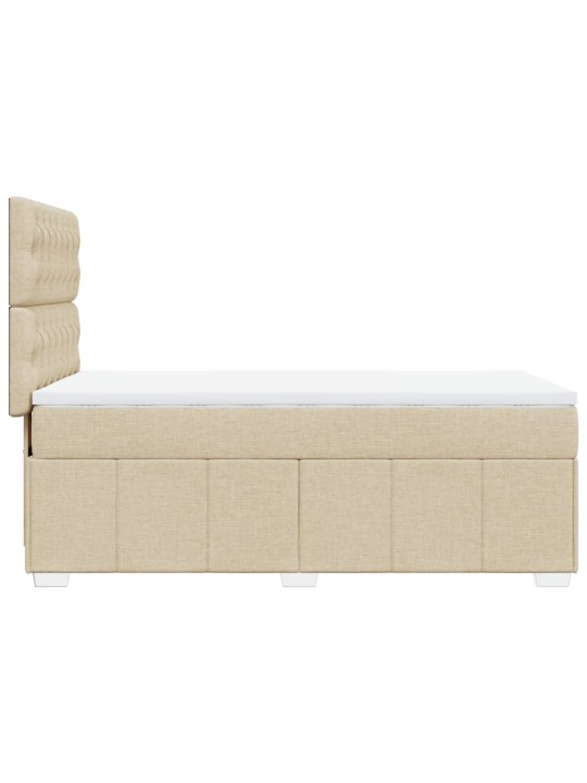 Box spring postel s matrací krémová 80 x 200 cm textil