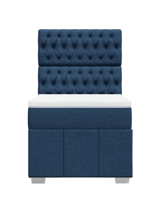 Box spring postel s matrací modrá 80x200 cm textil