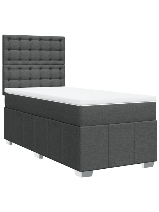 Box spring postel s matrací tmavě šedá 80 x 200 cm textil