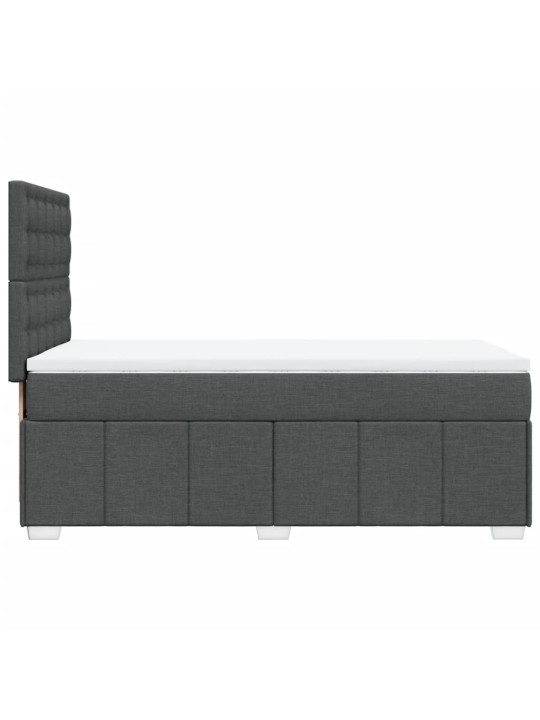 Box spring postel s matrací tmavě šedá 80 x 200 cm textil