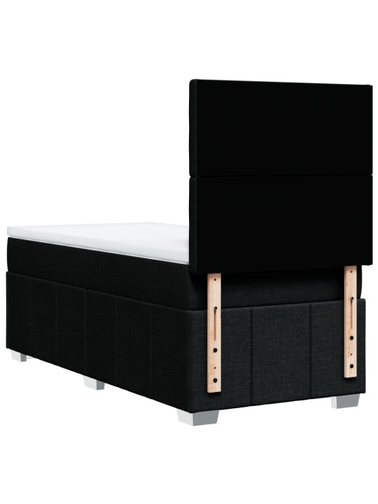 Box spring postel s matrací černá 80 x 200 cm textil