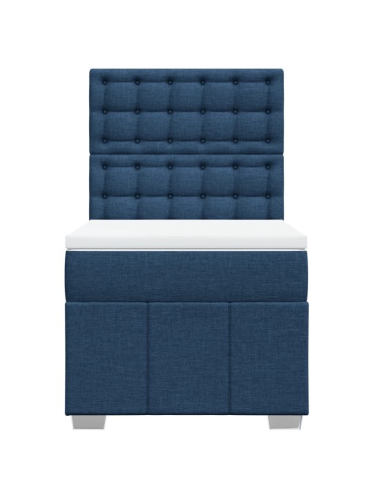 Box spring postel s matrací modrá 80x200 cm textil