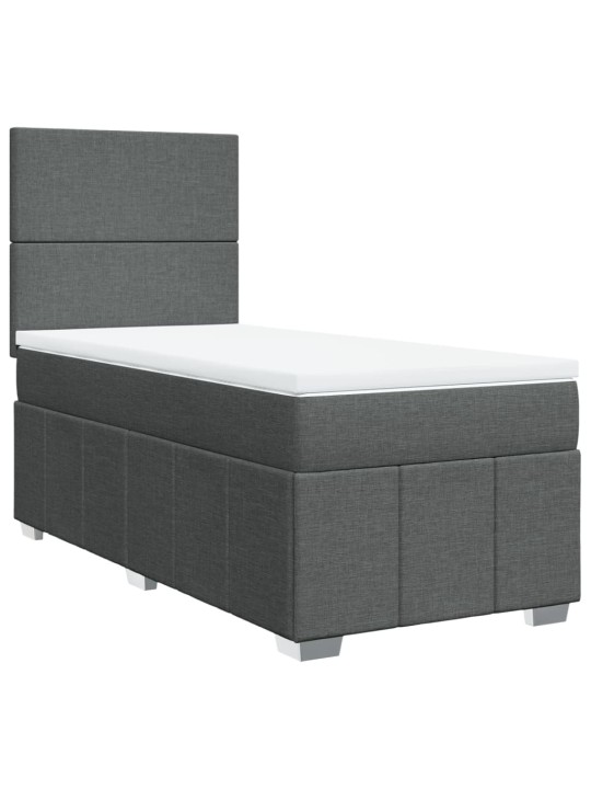 Box spring postel s matrací tmavě šedá 90x190 cm textil