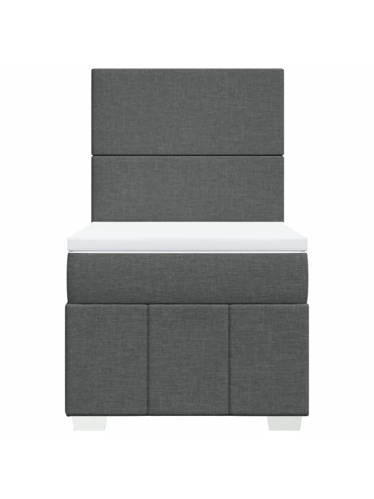 Box spring postel s matrací tmavě šedá 90x190 cm textil