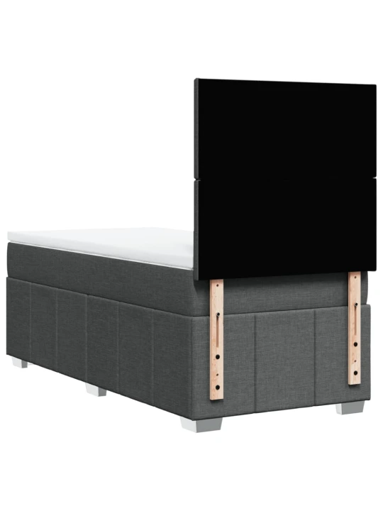 Box spring postel s matrací tmavě šedá 90x190 cm textil