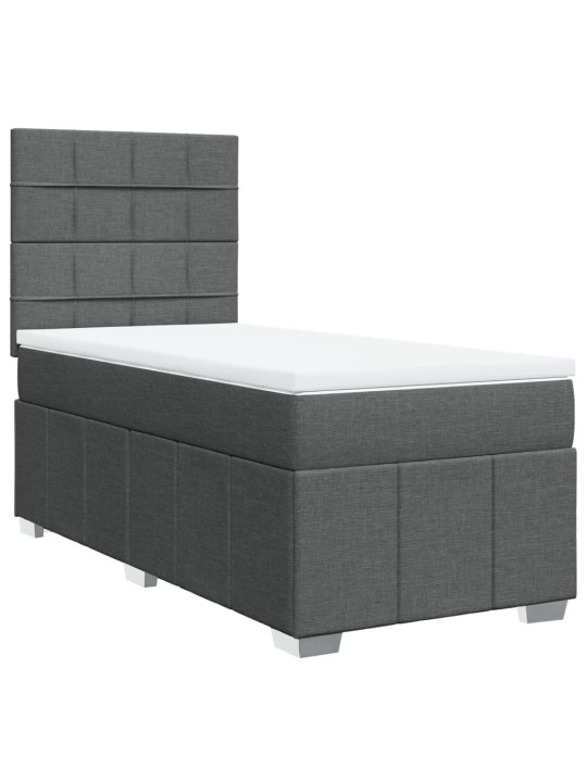 Box spring postel s matrací tmavě šedá 90x190 cm textil
