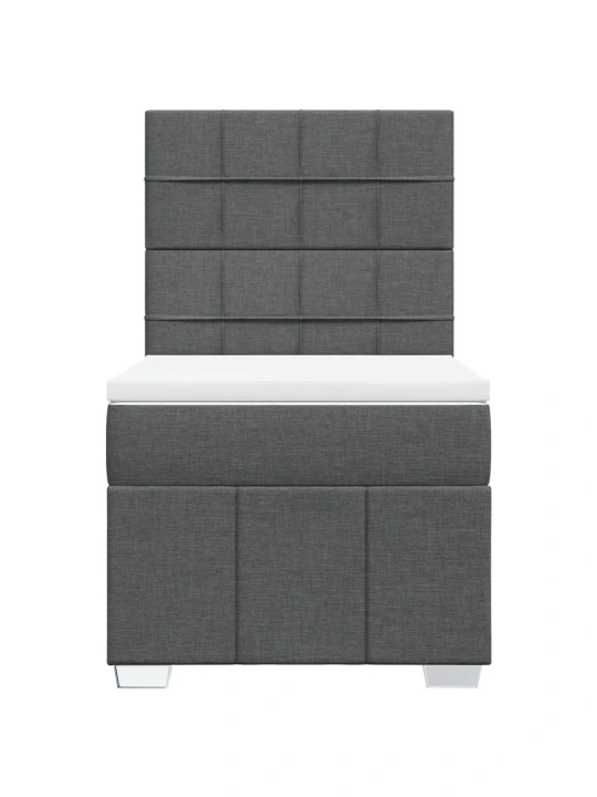 Box spring postel s matrací tmavě šedá 90x190 cm textil