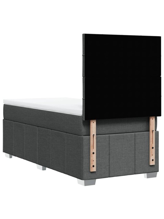 Box spring postel s matrací tmavě šedá 90x190 cm textil