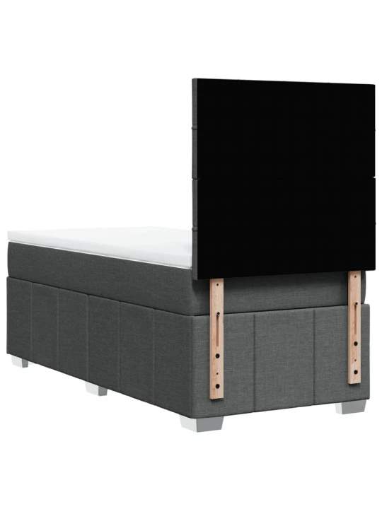 Box spring postel s matrací tmavě šedá 90x190 cm textil