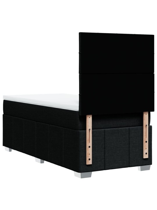 Box spring postel s matrací černá 90x190 cm textil