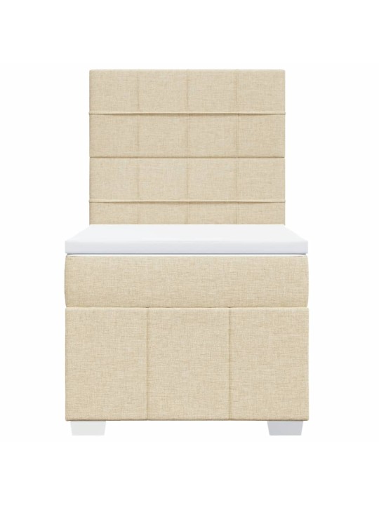 Box spring postel s matrací krémová 90x190 cm textil