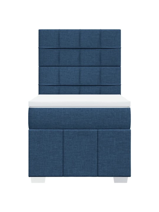 Box spring postel s matrací modrá 90x190 cm textil