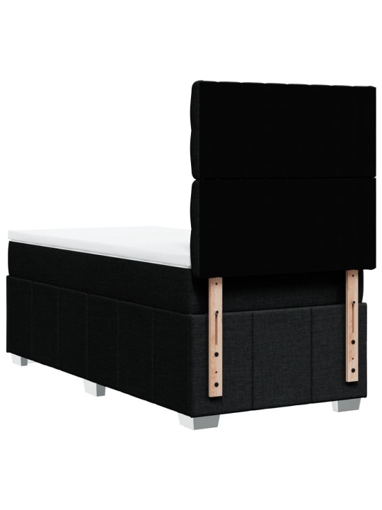Box spring postel s matrací černá 90x190 cm textil
