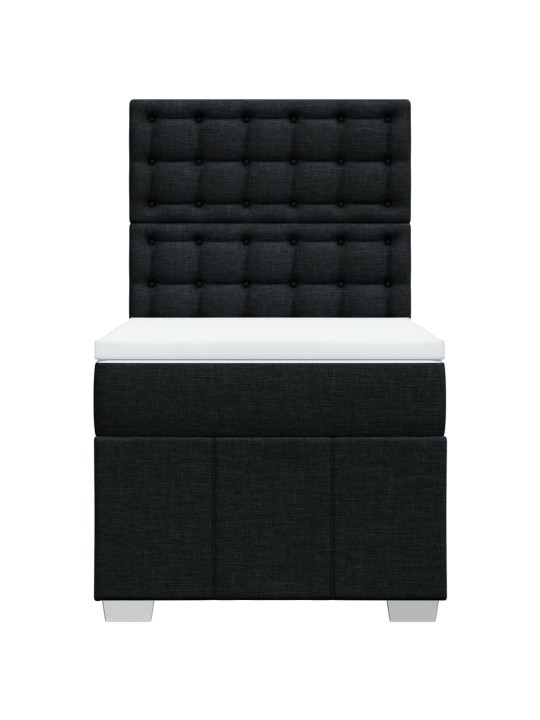 Box spring postel s matrací černá 90x190 cm textil