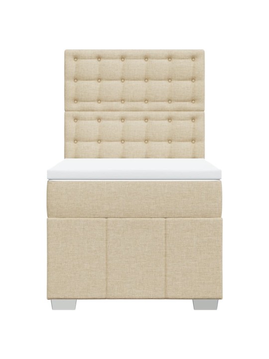Box spring postel s matrací krémová 90x190 cm textil