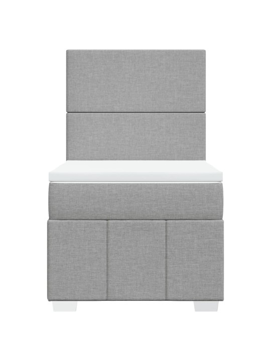 Box spring postel s matrací světle šedá 90x200 cm textil