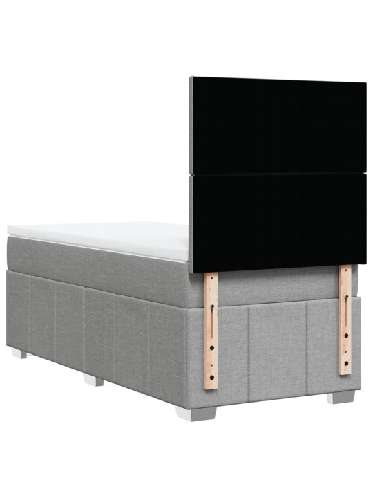 Box spring postel s matrací světle šedá 90x200 cm textil