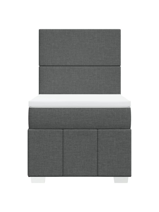 Box spring postel s matrací tmavě šedá 90x200 cm textil
