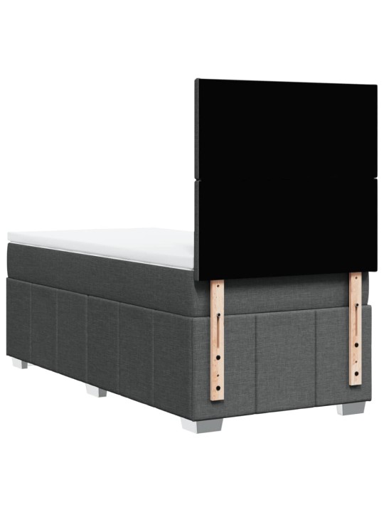Box spring postel s matrací tmavě šedá 90x200 cm textil