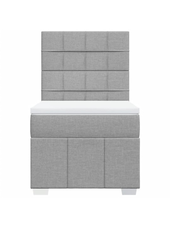 Box spring postel s matrací světle šedá 90x200 cm textil