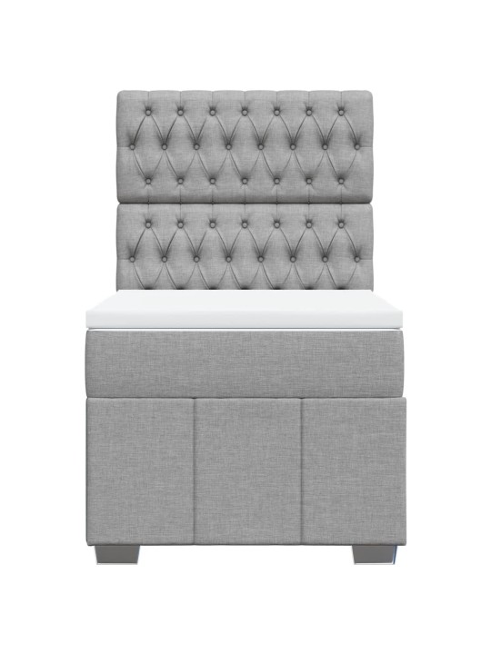 Box spring postel s matrací světle šedá 90x200 cm textil