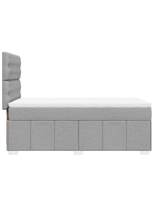 Box spring postel s matrací světle šedá 90x200 cm textil
