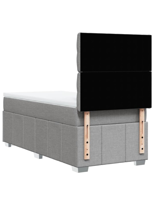 Box spring postel s matrací světle šedá 90x200 cm textil