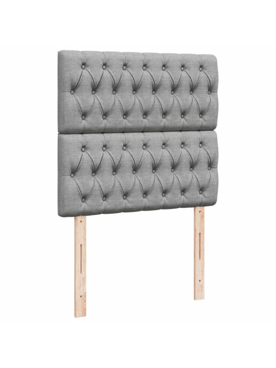 Box spring postel s matrací světle šedá 90x200 cm textil