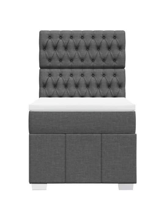 Box spring postel s matrací tmavě šedá 90x200 cm textil