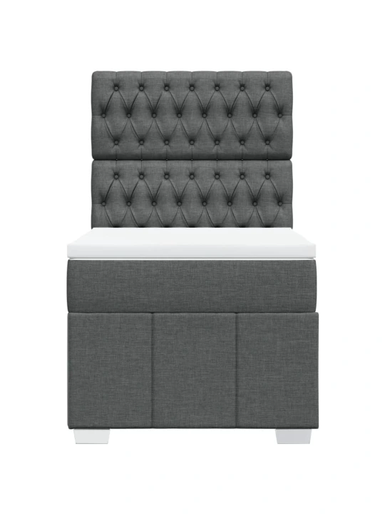 Box spring postel s matrací tmavě šedá 90x200 cm textil