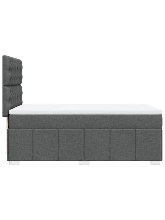 Box spring postel s matrací tmavě šedá 90x200 cm textil