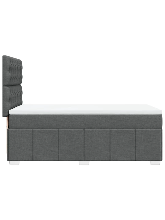 Box spring postel s matrací tmavě šedá 90x200 cm textil