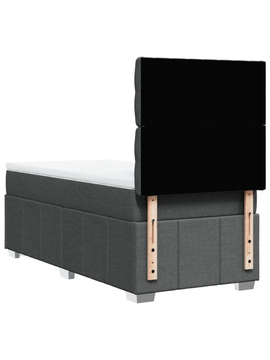 Box spring postel s matrací tmavě šedá 90x200 cm textil