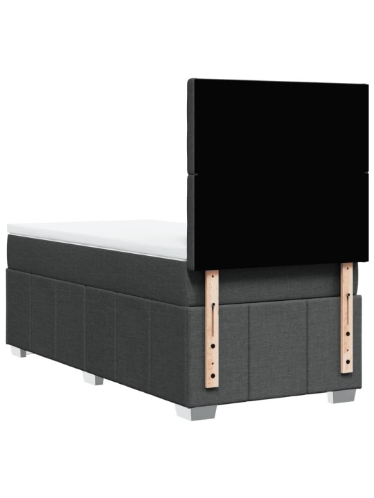 Box spring postel s matrací tmavě šedá 90x200 cm textil