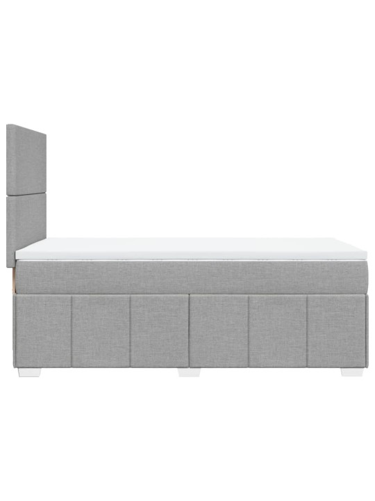 Box spring postel s matrací světle šedý 100 x 200 cm textil