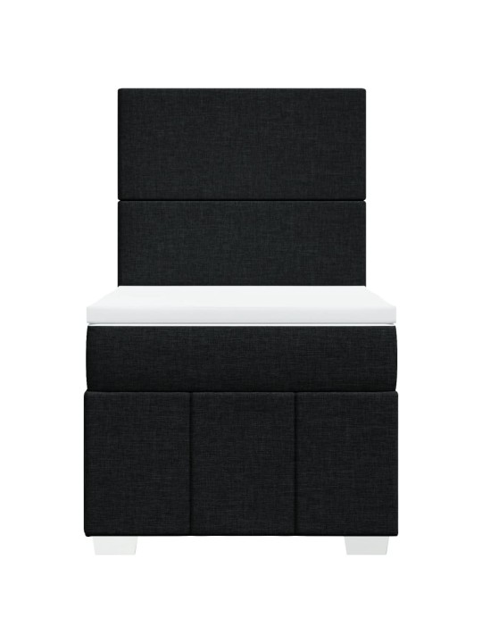 Box spring postel s matrací černá 100 x 200 cm textil