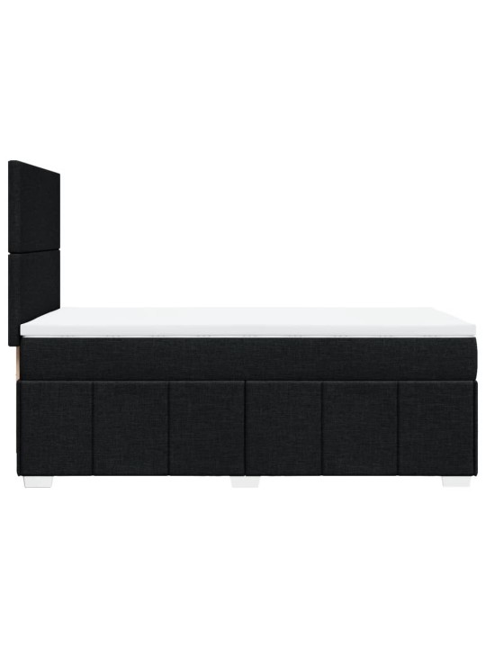 Box spring postel s matrací černá 100 x 200 cm textil