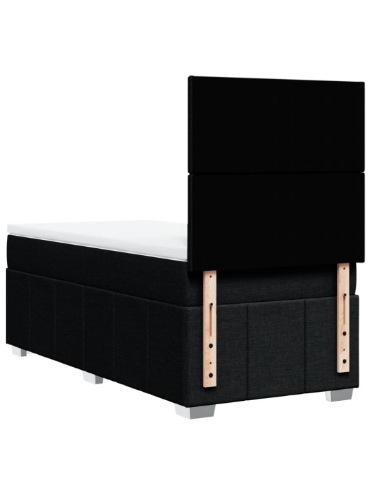 Box spring postel s matrací černá 100 x 200 cm textil