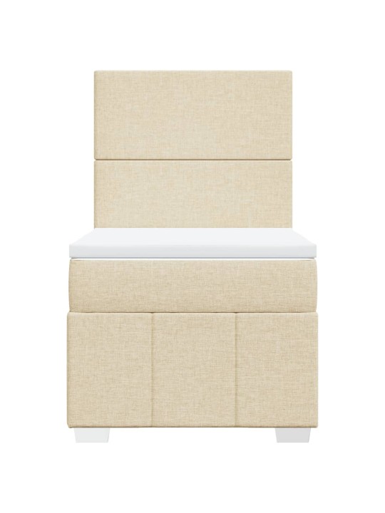 Box spring postel s matrací krémová 100 x 200 cm textil