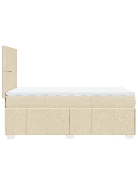 Box spring postel s matrací krémová 100 x 200 cm textil