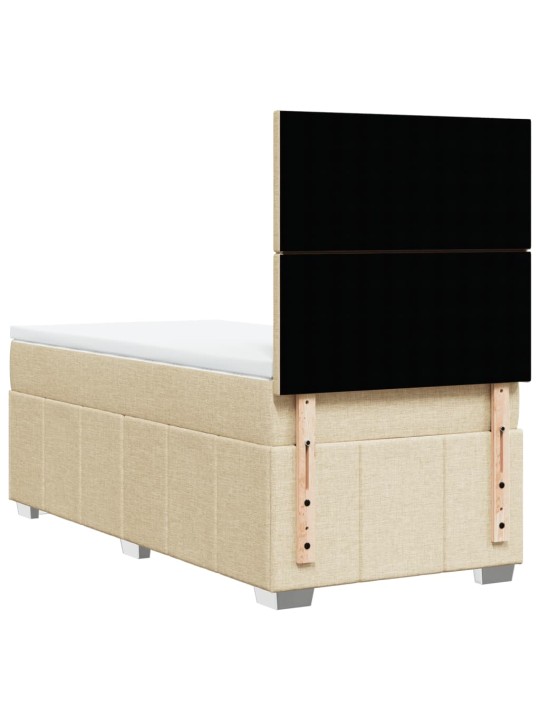 Box spring postel s matrací krémová 100 x 200 cm textil